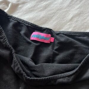 black cotton mini skirt